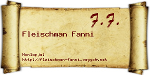 Fleischman Fanni névjegykártya