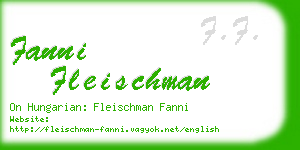 fanni fleischman business card